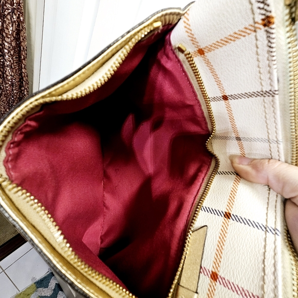 Coach peyton tattersall white gold multicolor crossbody purse shoulderbag - Picture 3 of 13